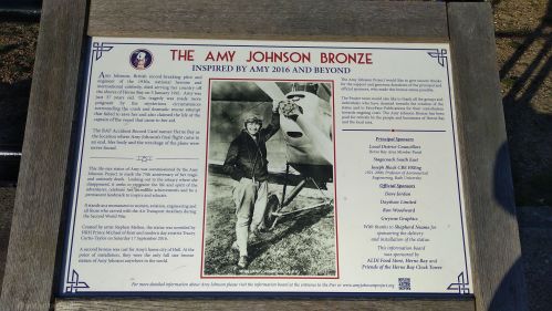 Amy Johnson bronze statue in Herne Bay